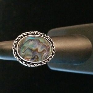 Oval Abalone Ring in Chain Setting